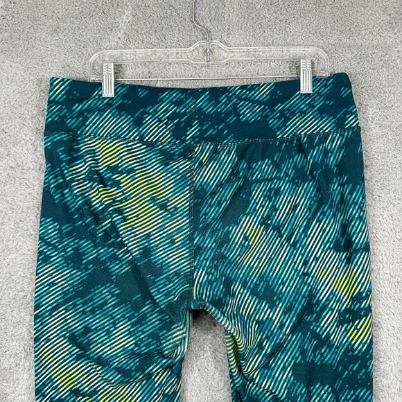 Old Navy Active Leggings Women's Size XL Green Striped Low-Rise Cropped Stretch - Picture 4 of 12